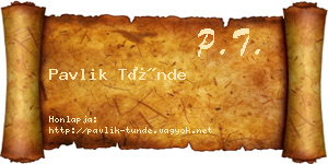 Pavlik Tünde névjegykártya