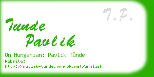 tunde pavlik business card